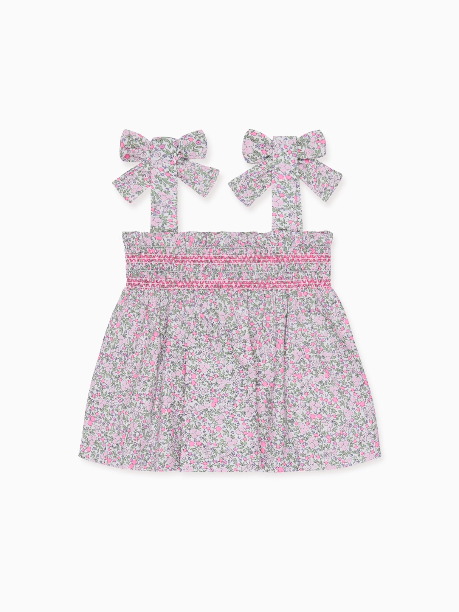 Fuchsia Floral Ana Smocked Girl Top