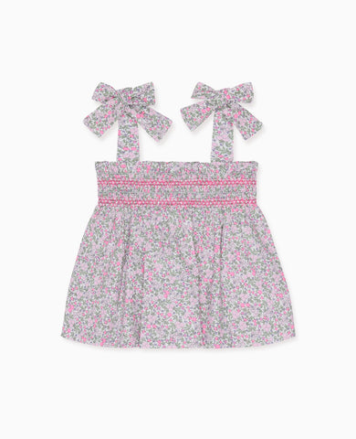 Fuchsia Floral Ana Smocked Girl Top