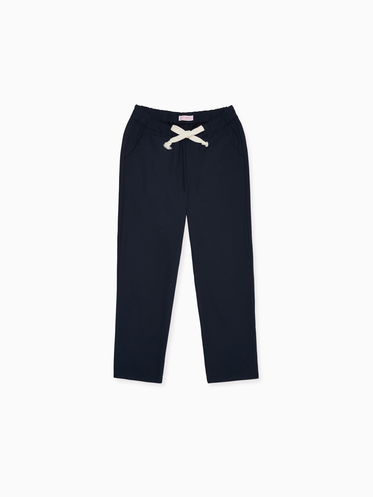 Navy Andreas Boy Cotton Trousers