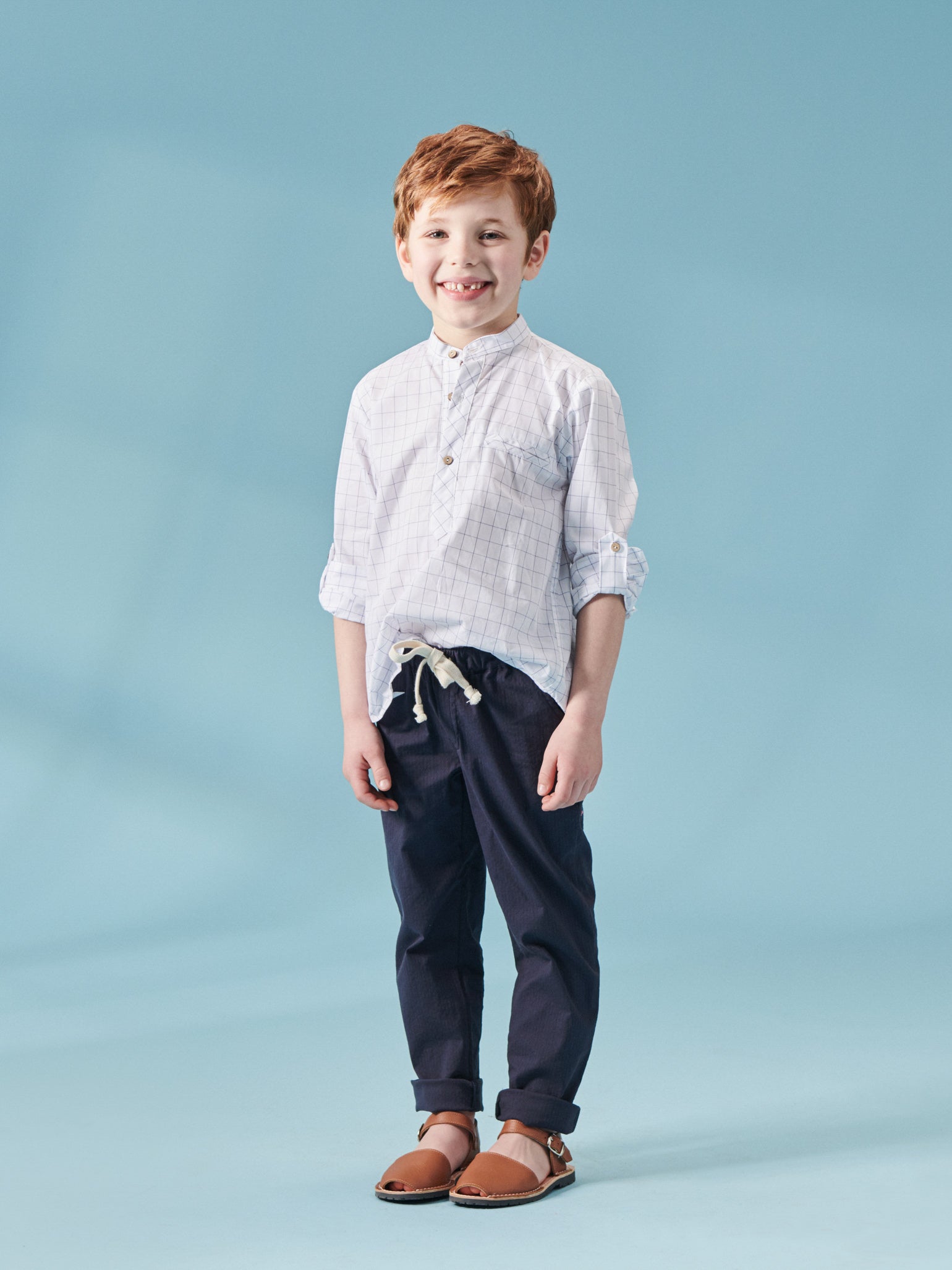 Navy Andreas Boy Cotton Trousers