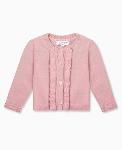 Dusty Pink Angela Merino Baby Girl Cardigan