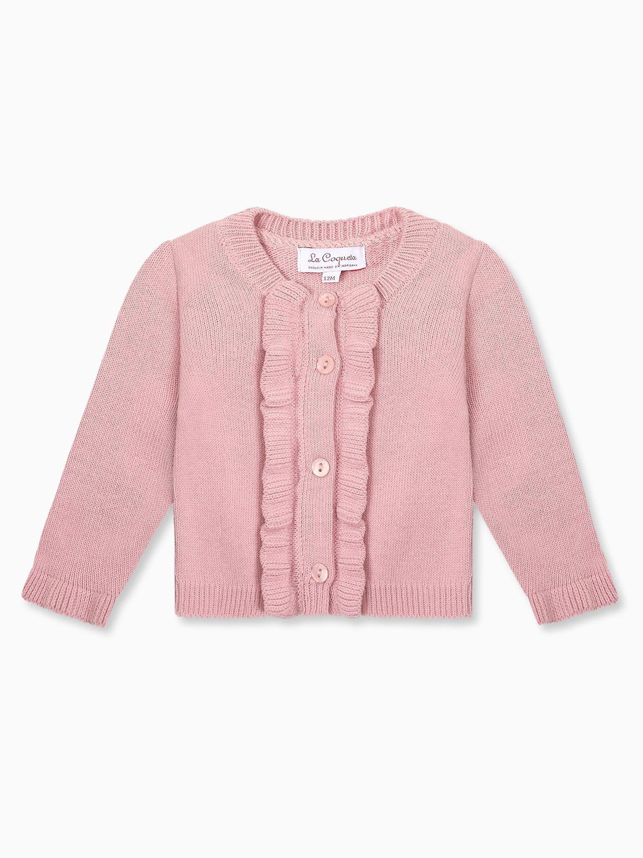 Dusty Pink Angela Merino Baby Girl Cardigan