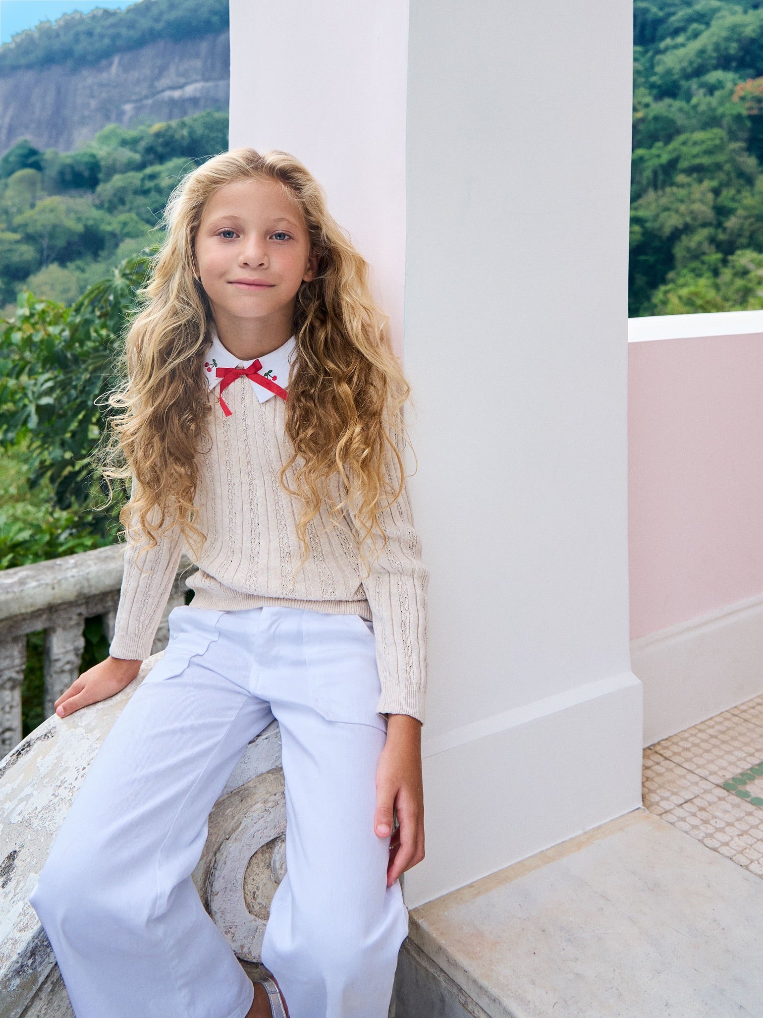 Oatmeal Angela Cotton Girl Jumper