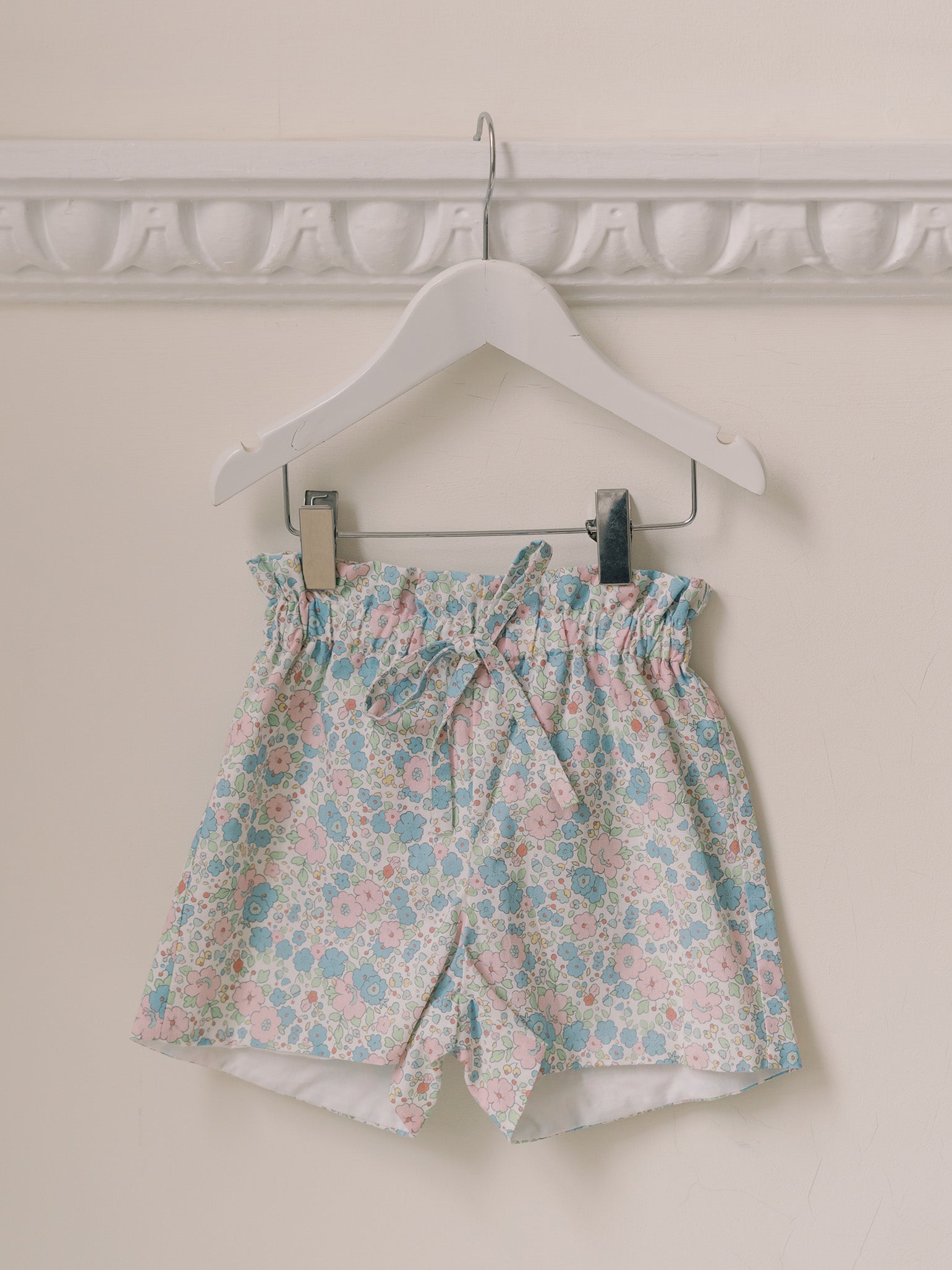 Blue Floral Antonia Cotton Girl Shorts