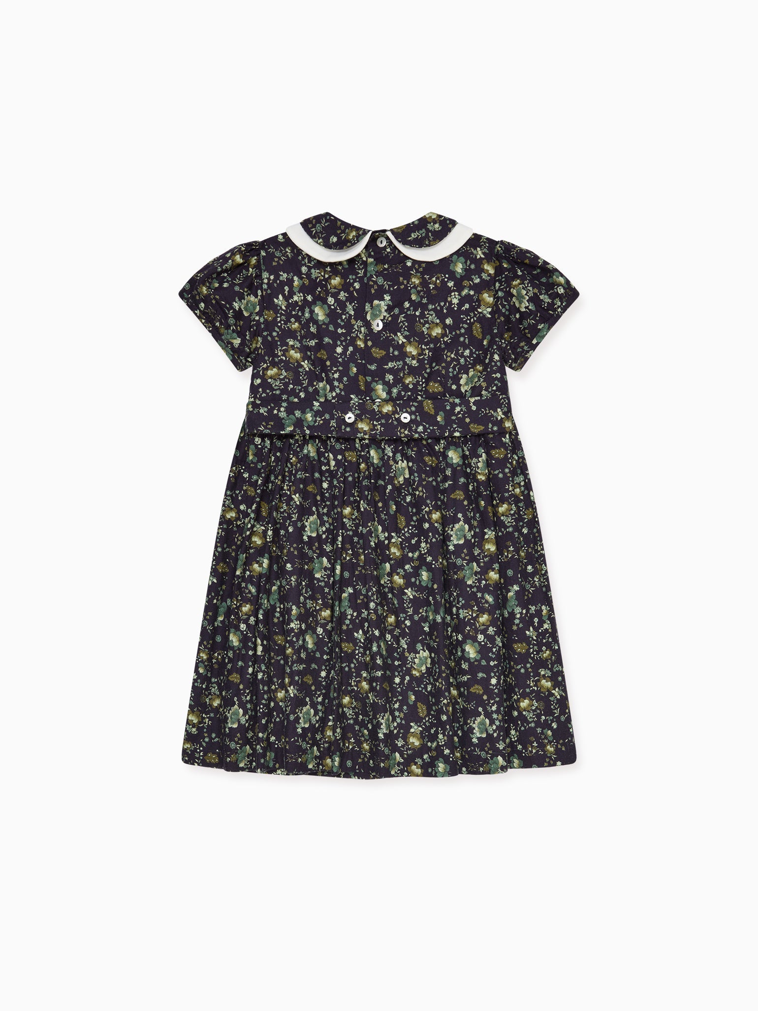 Navy Floral Arcadia Girl Hand-Smocked Dress