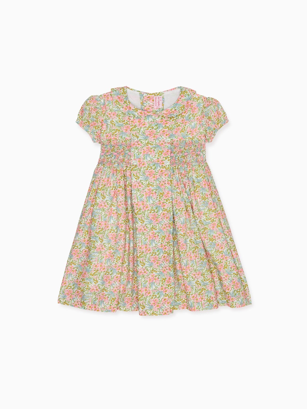 Pink Floral Arcadia Girl Made With Liberty Fabric Hand-Smocked Dress