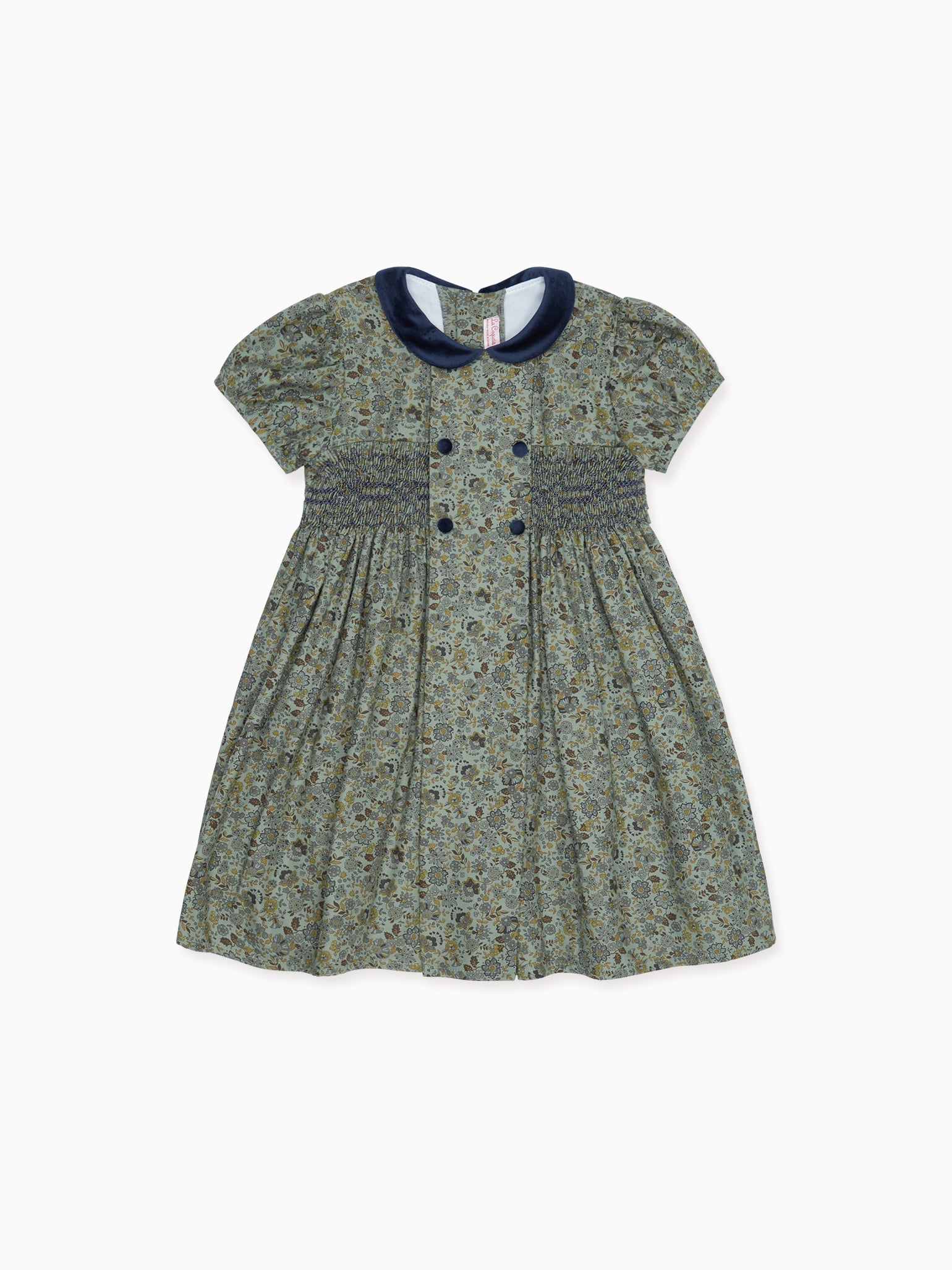 Green Floral Arcadia Girl Smock Dress