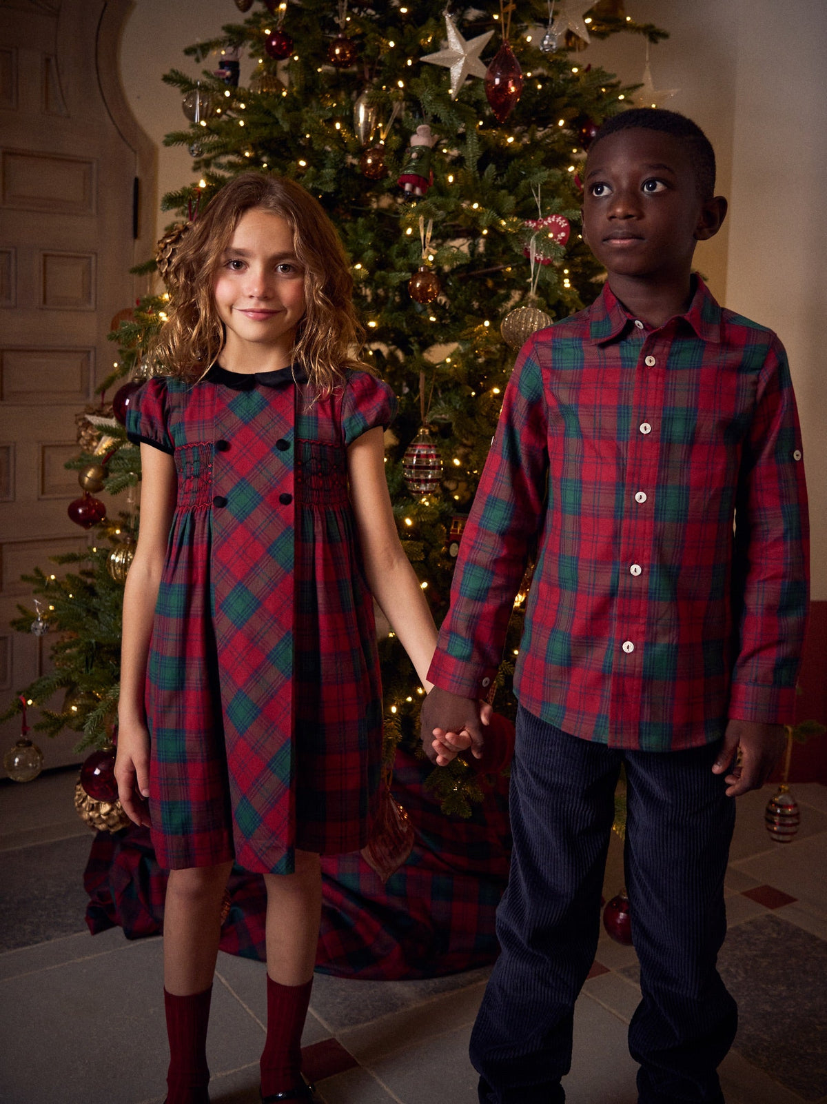 Green Tartan Arcadia Girl Hand-Smocked Dress