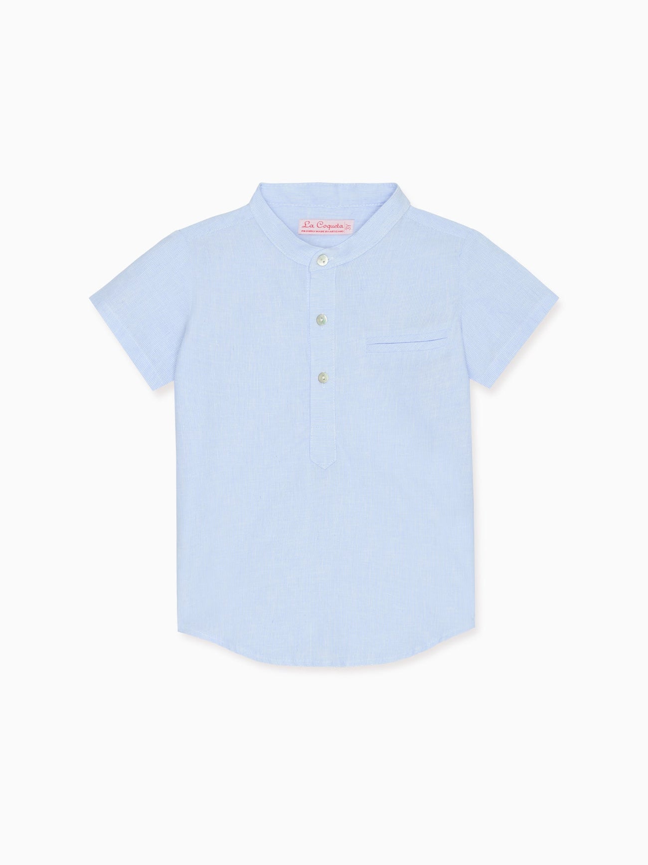 Blue Stripe Arcos Linen Mix Boy Shirt