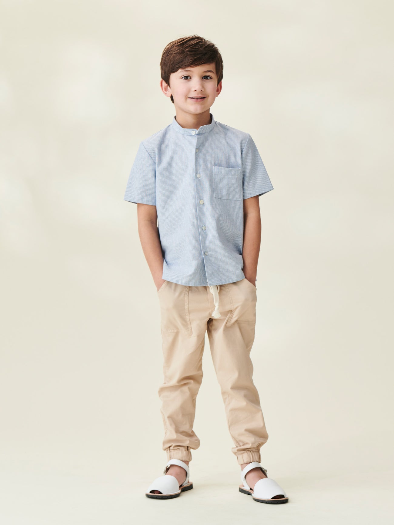Blue Stripe Arcos Linen Mix Boy Shirt