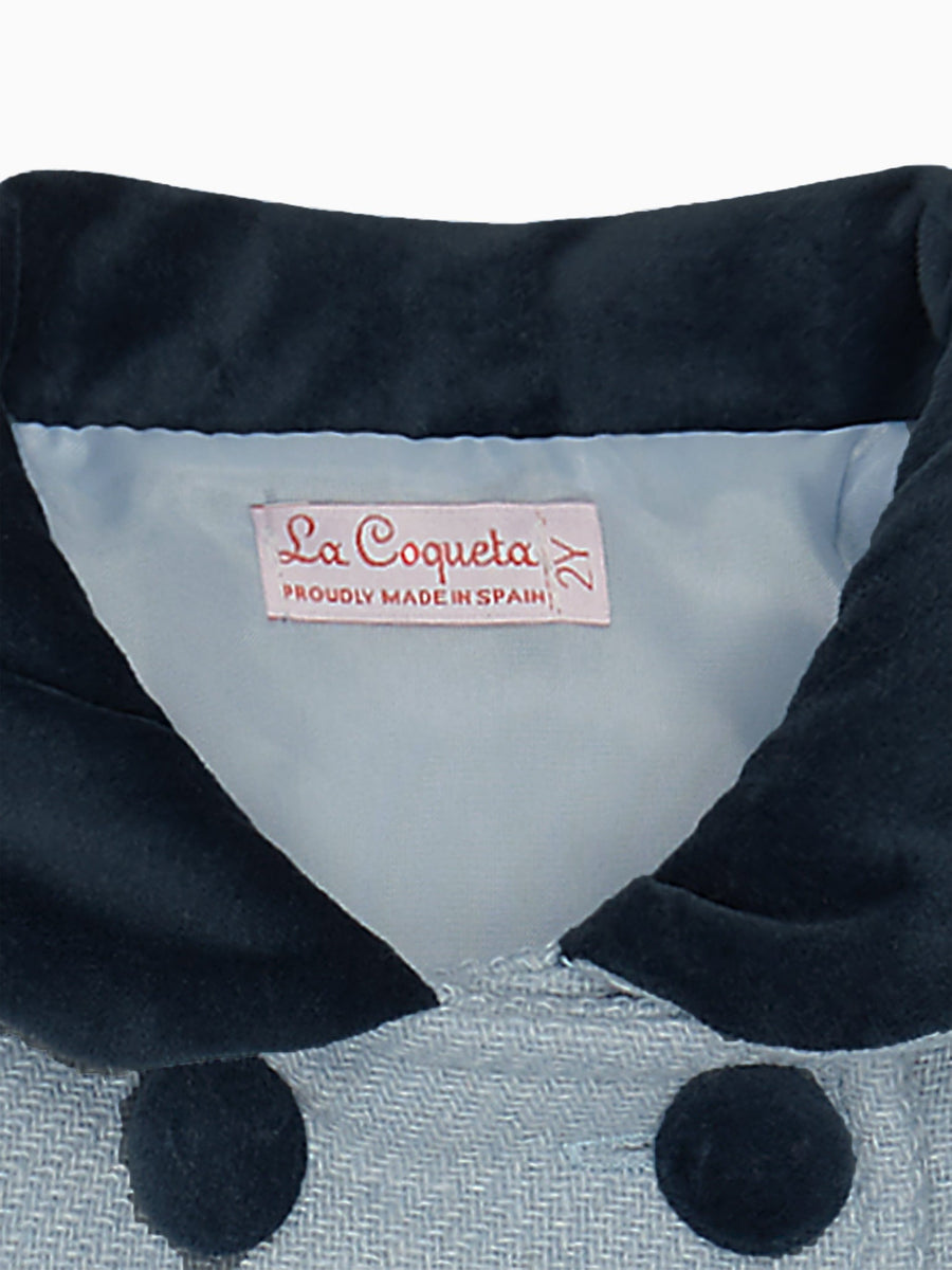 Dusty Blue Arrieta Girl Coat La Coqueta Kids