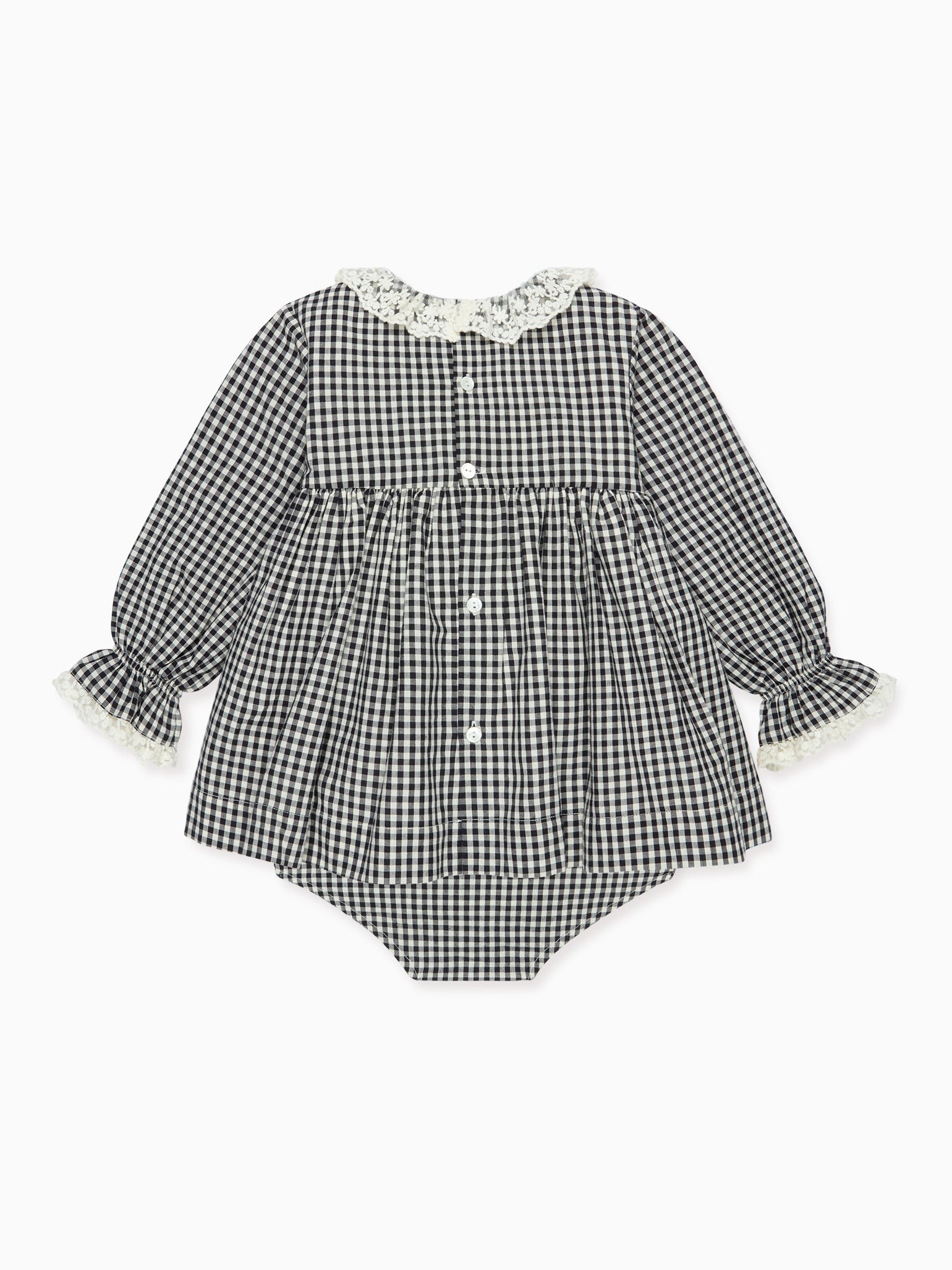 Black Gingham Aurelia Baby Girl Set