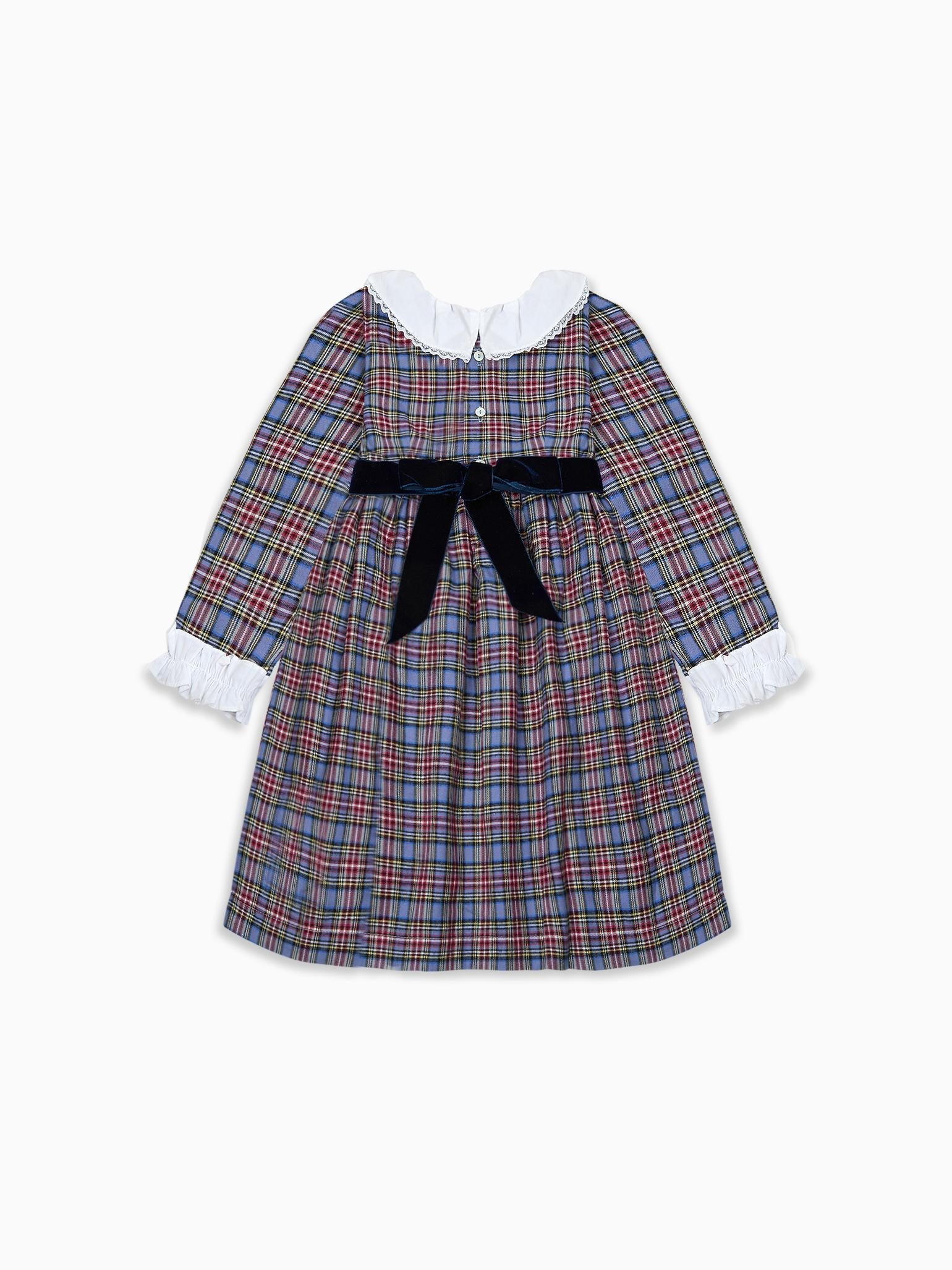 Blue Tartan Aurelia Girl Dress