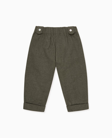 Olive Check Austen Baby Trousers