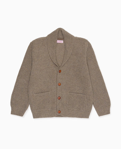 Taupe Axel Merino Boy Cardigan