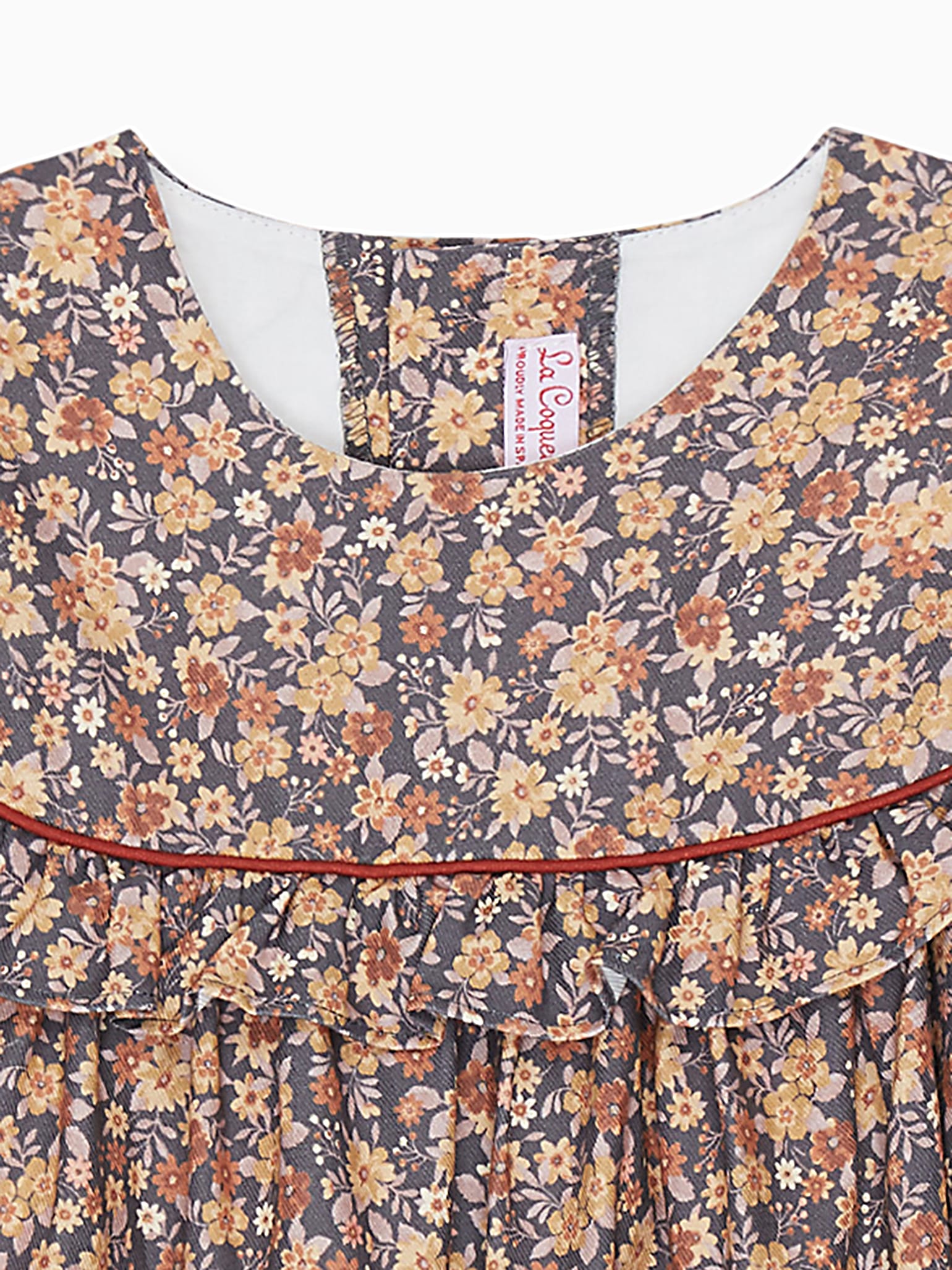 Camel Floral Azuna Girl Empire Dress