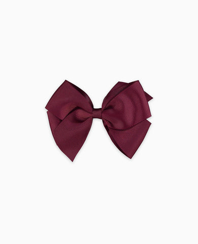 Burgundy Big Bow Girl Clip