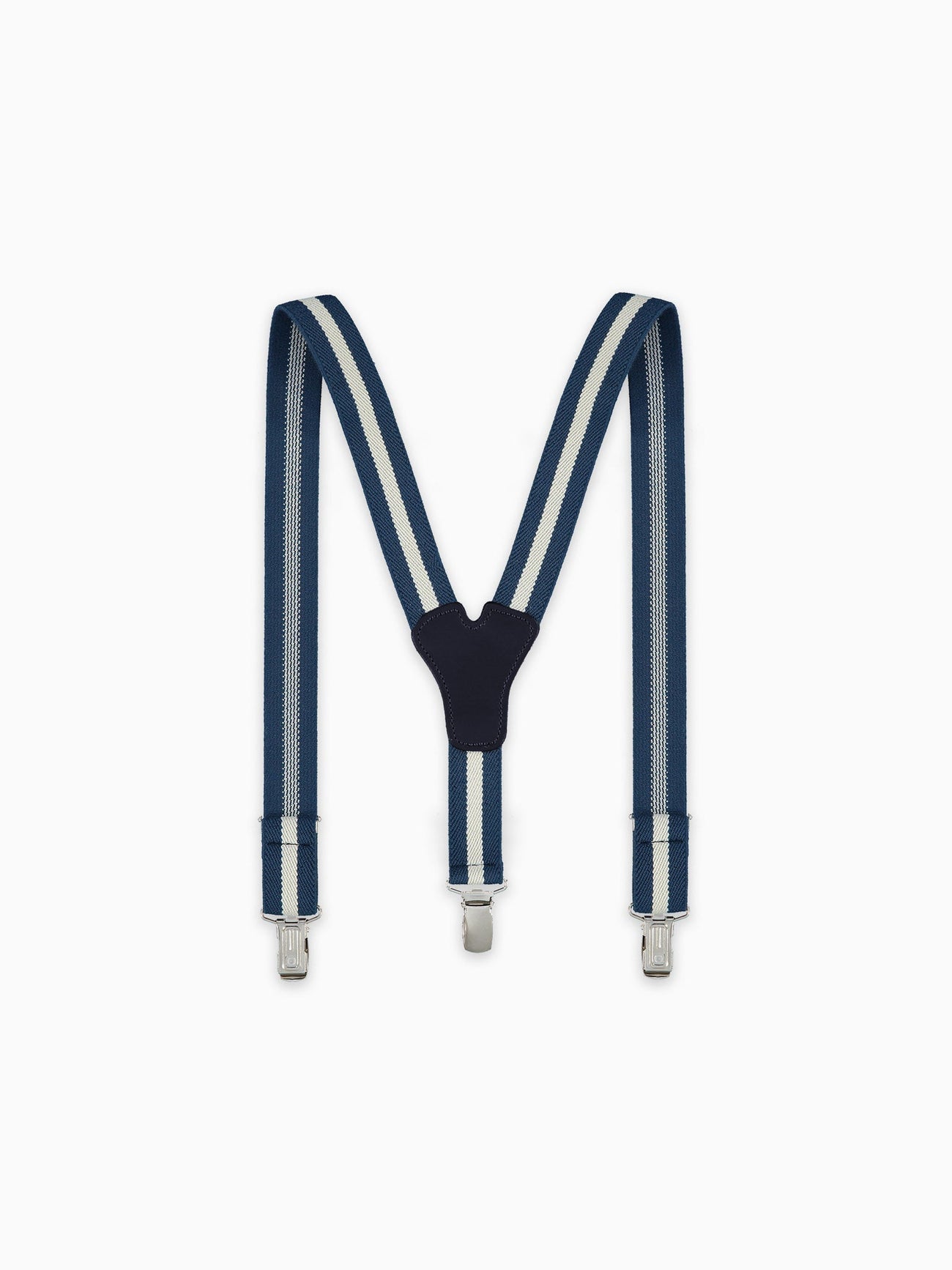 White/Navy Striped Boy Braces