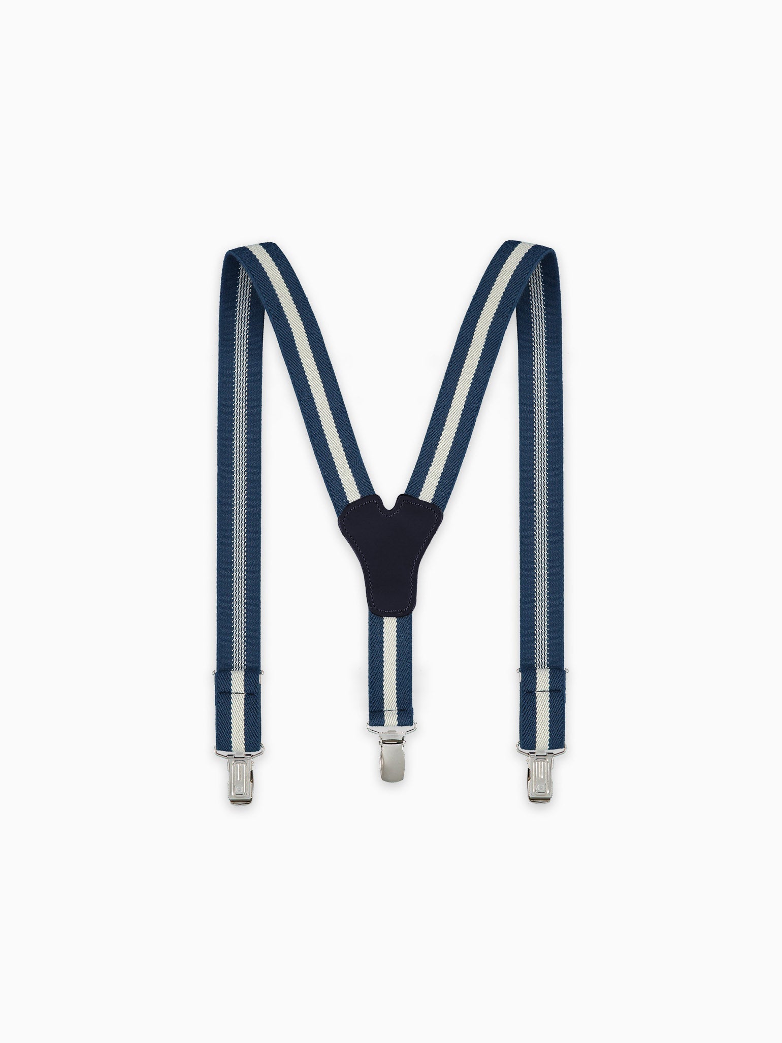 White/Navy Striped Boy Braces