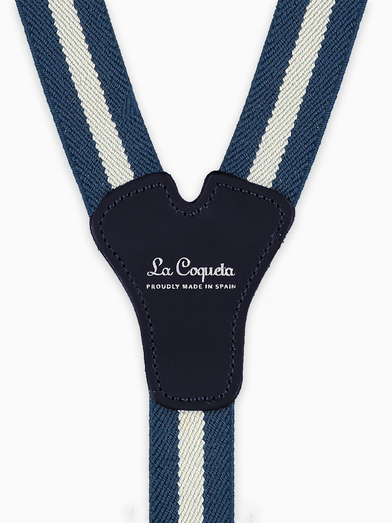 White/Navy Striped Boy Braces