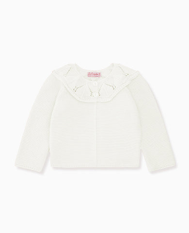 Ivory Baena Cotton Baby Girl Cardigan