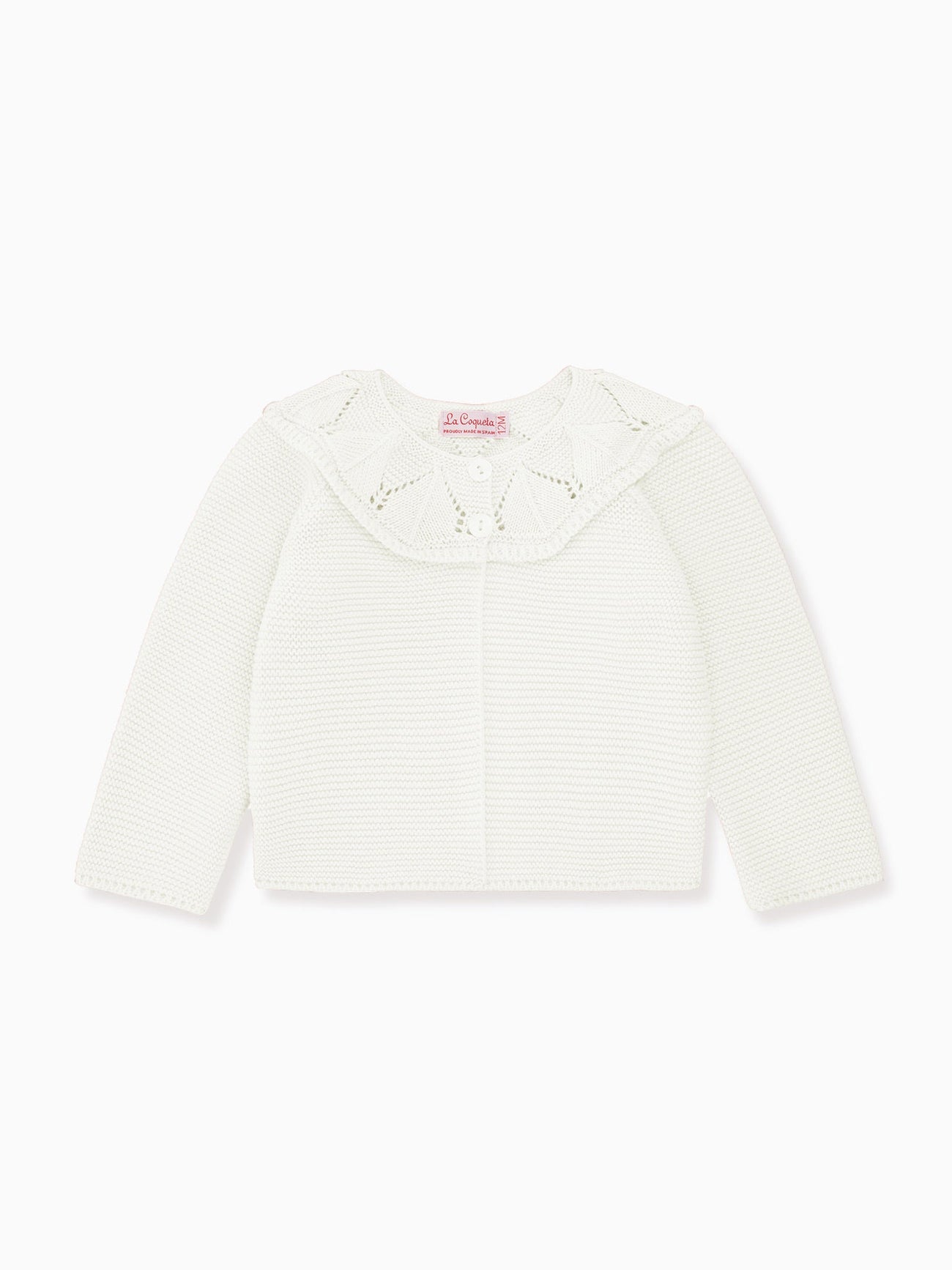 Ivory Baena Cotton Baby Girl Cardigan