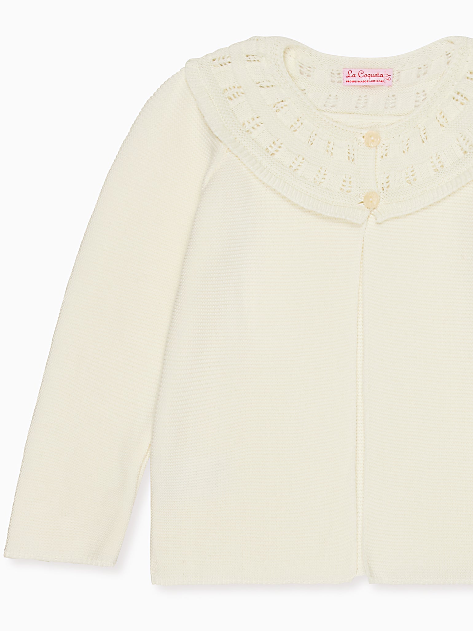Ivory Baena Cotton Girl Cardigan