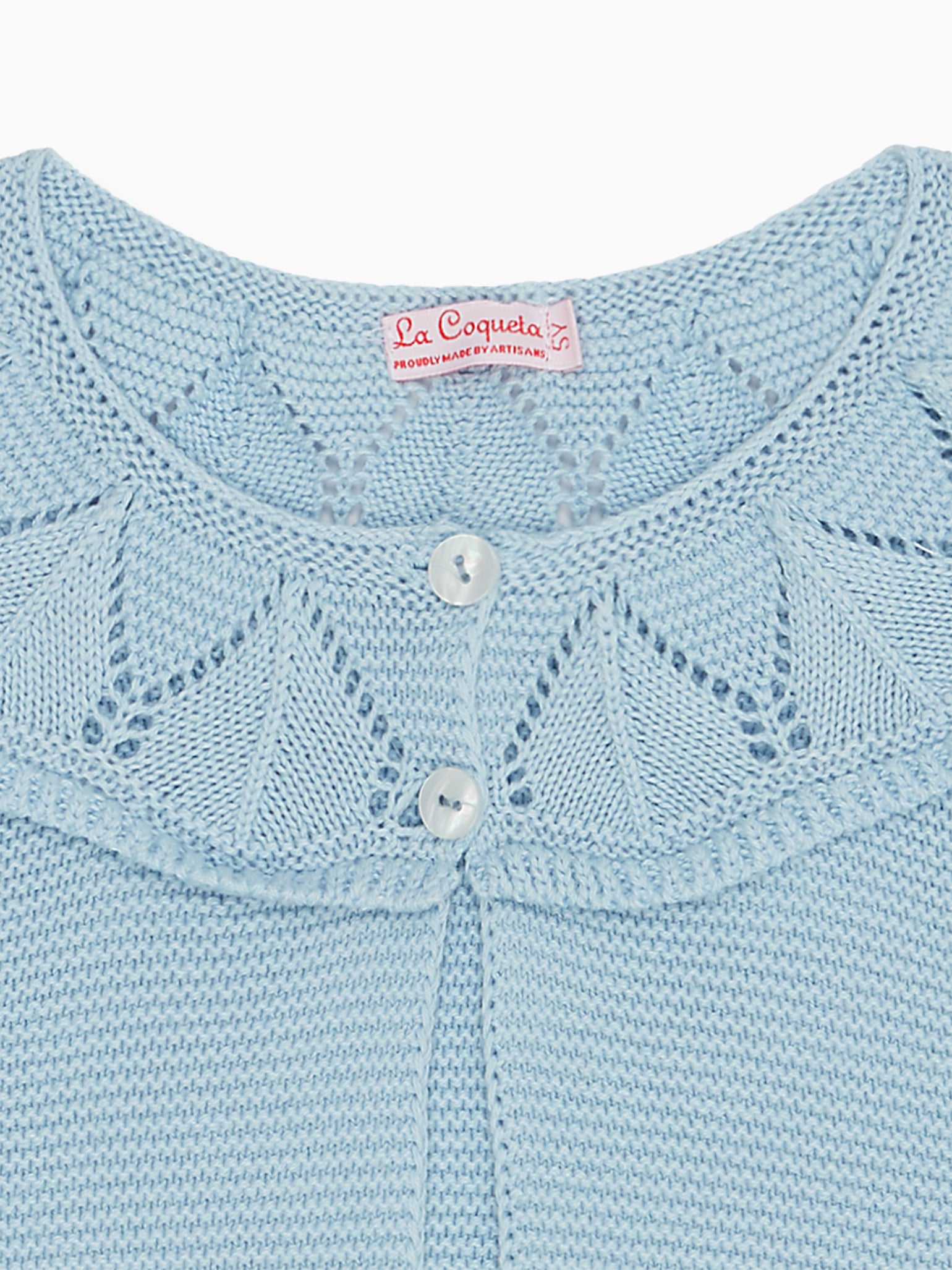 Dusty Blue Baena Girl Cotton Cardigan