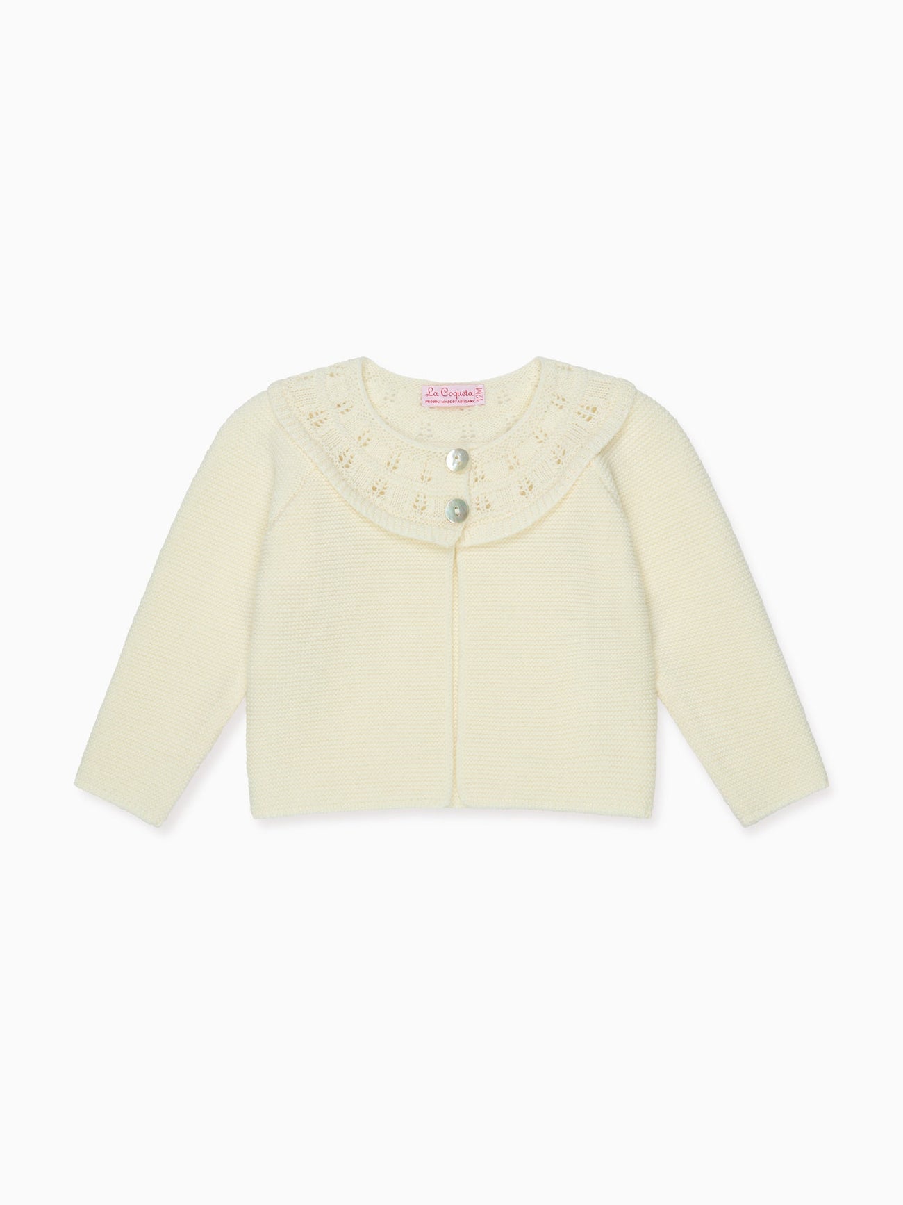 Ivory Baena Merino Baby Cardigan