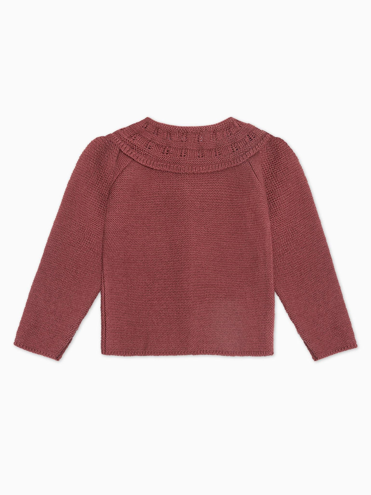 Dark Rose Baena Merino Baby Girl Cardigan