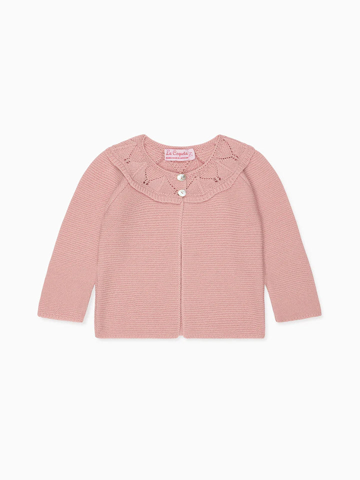 Pink Baena Merino Baby Girl Cardigan