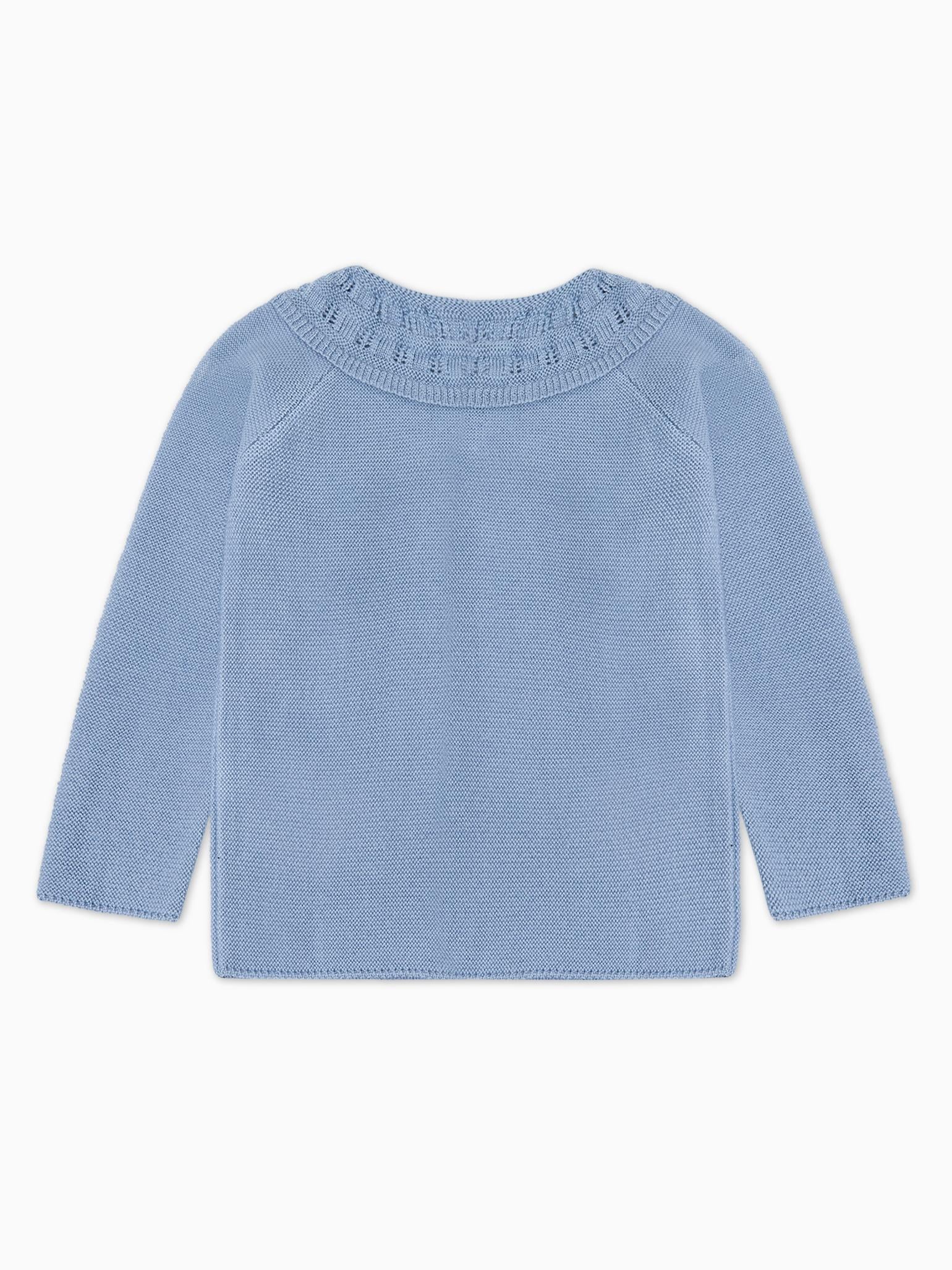 Dusty Blue Baena Merino Girl Cardigan