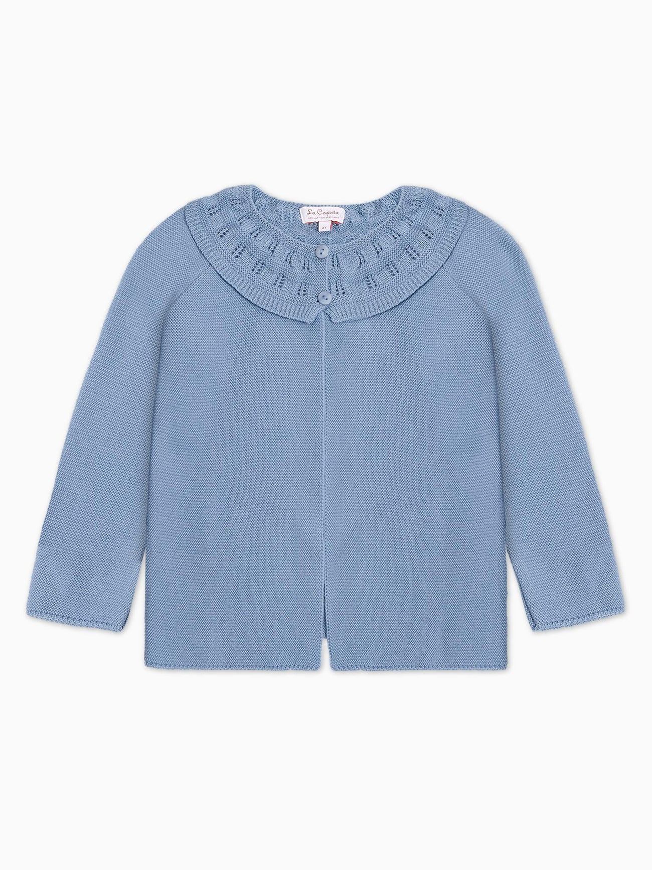 Dusty Blue Baena Merino Girl Cardigan