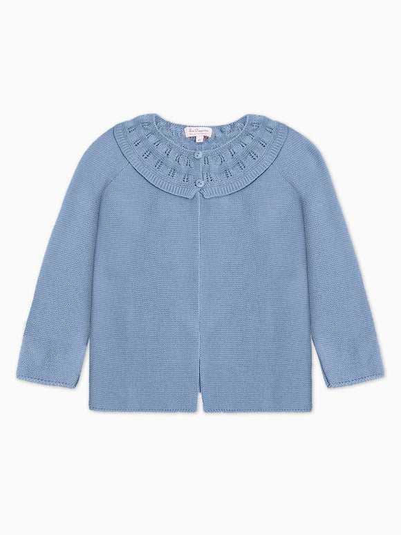 Dusty Blue Baena Merino Girl Cardigan