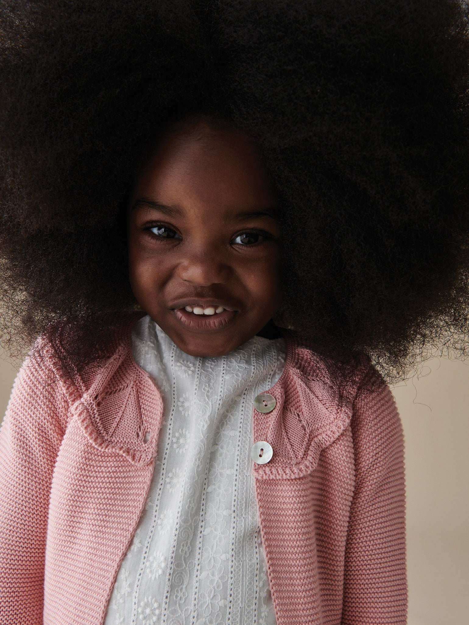 Dusty Pink Baena Cotton Girl Cardigan