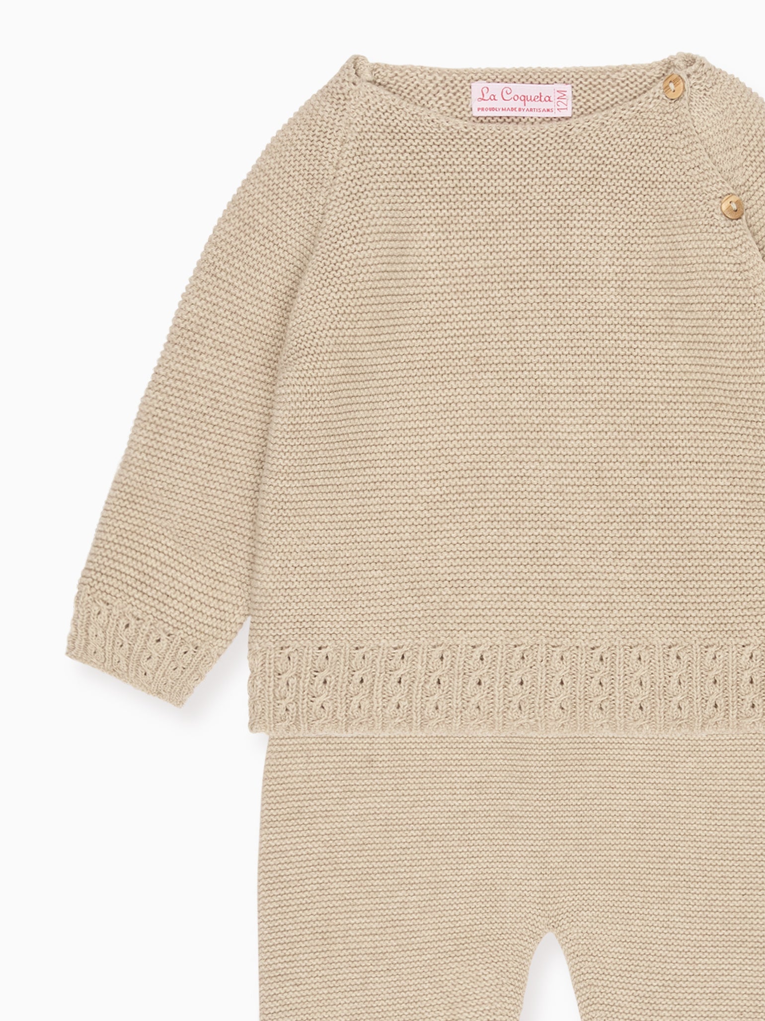 Taupe Bailey Cotton Baby Knitted Set