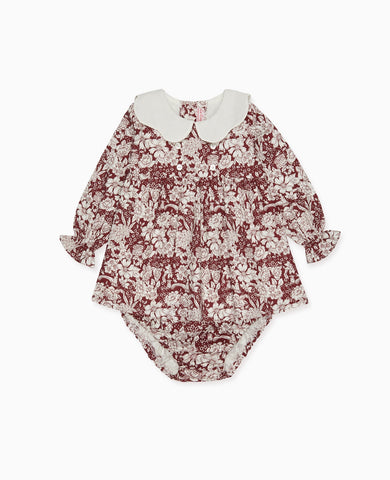 Burgundy Floral Bamba Baby Set