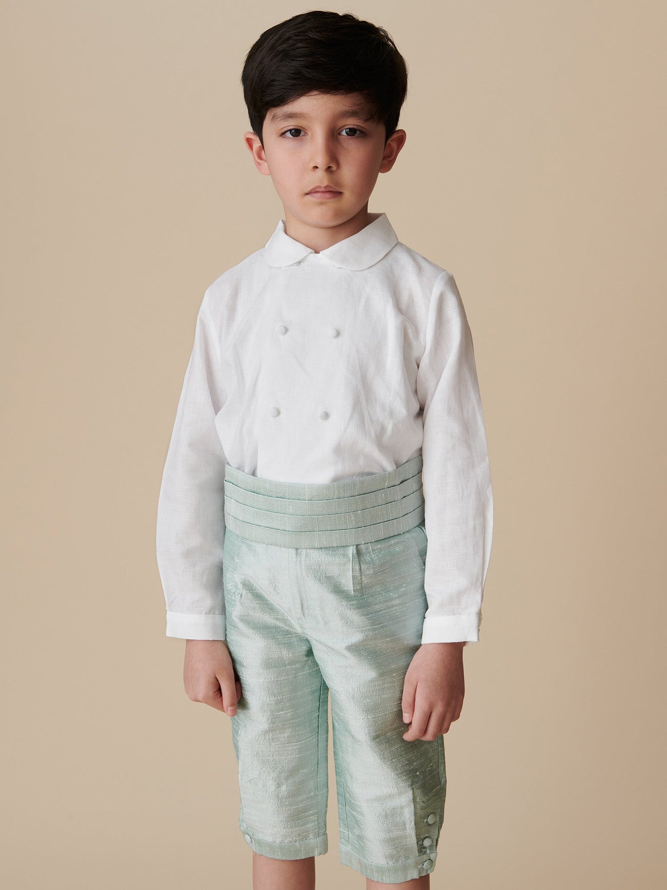 Sage Green Malva Ceremony Silk Boy Cummerbund