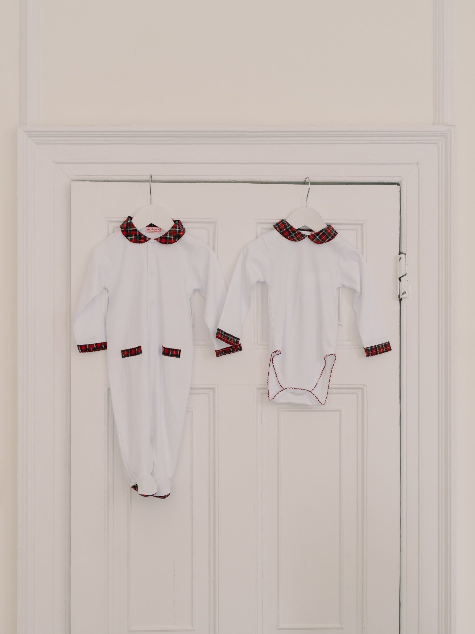 Red Tartan Lindo Baby Sleepsuit