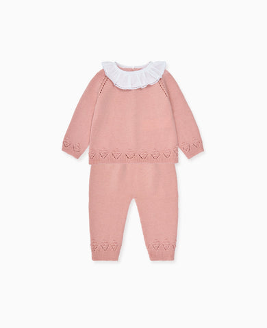 Dusty Pink Baya Merino Baby Girl Knitted Set