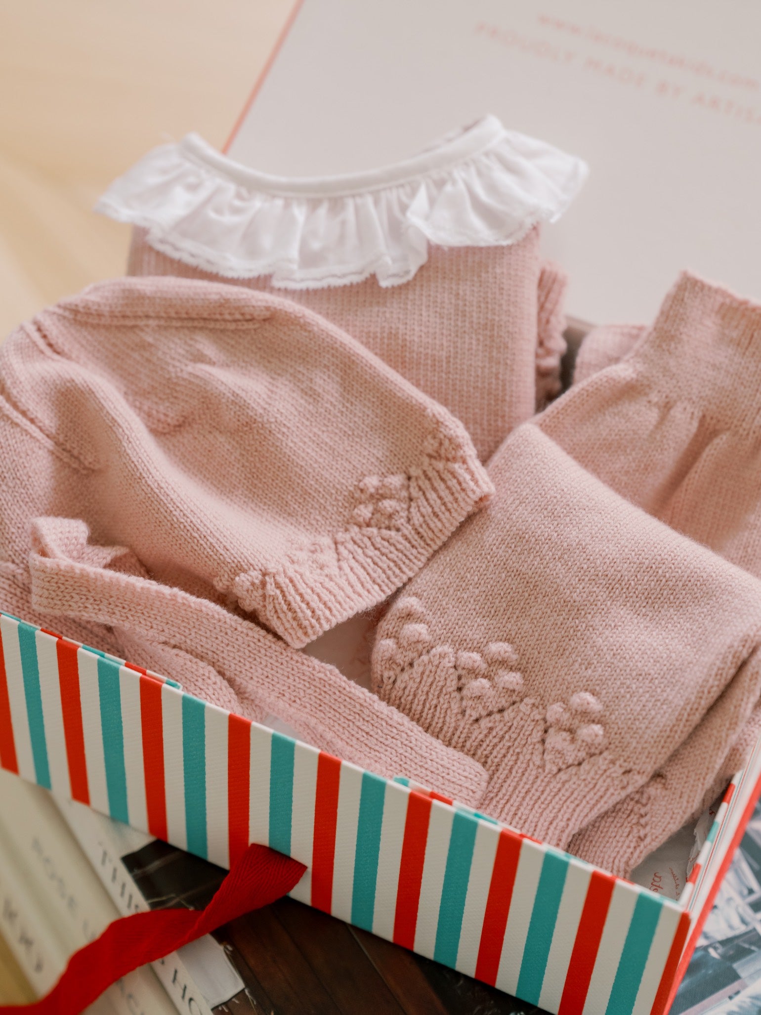 Dusty Pink Baya Merino Baby Girl Knitted Set