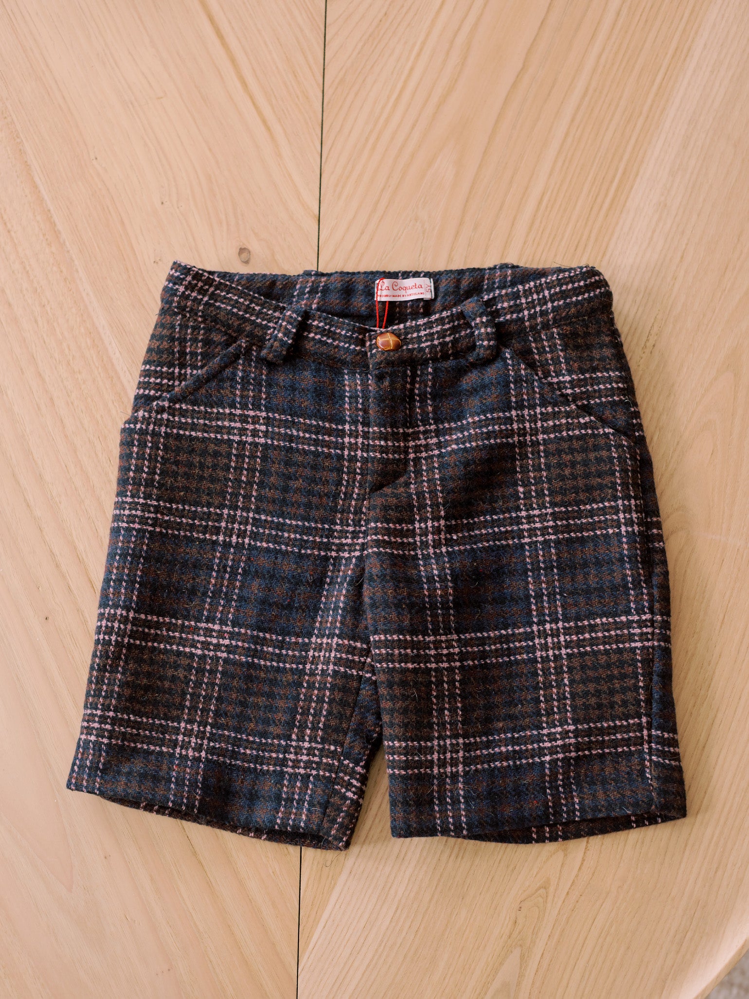 Beige Check Lucas Boy Shorts