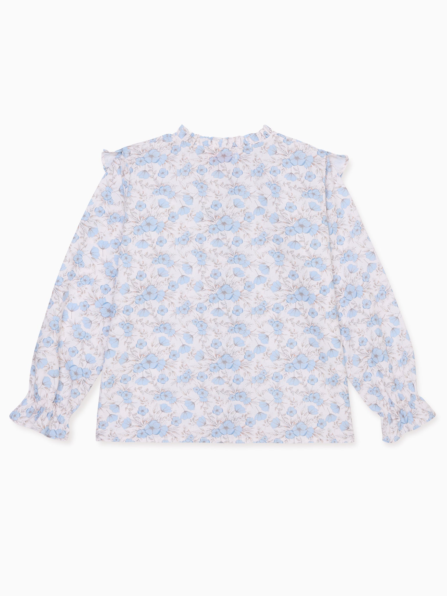 Blue Floral Bella Long Sleeve Girl Shirt