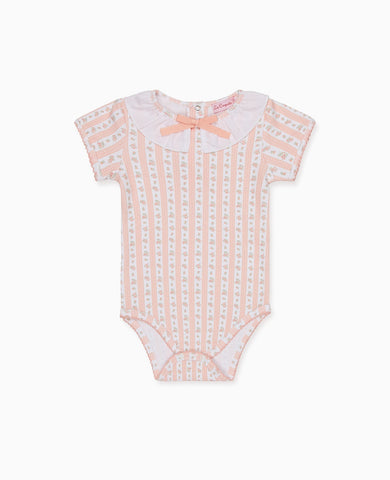 Pink Floral Stripe Belle Baby Body Vest