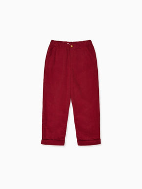 Burgundy Benito Corduroy Boy Trousers