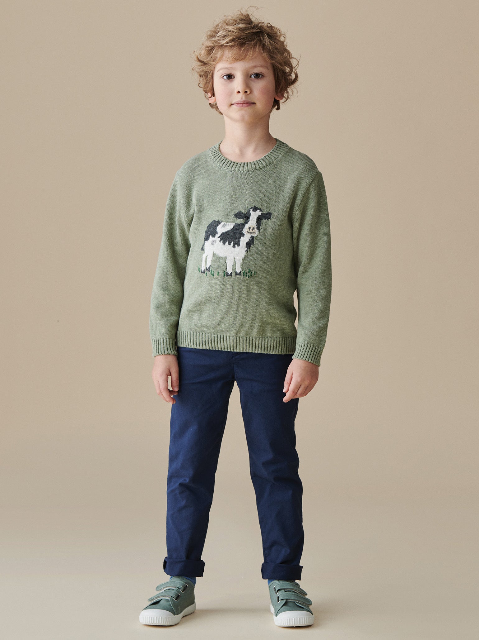 Sage Berto Cotton Boy Jumper