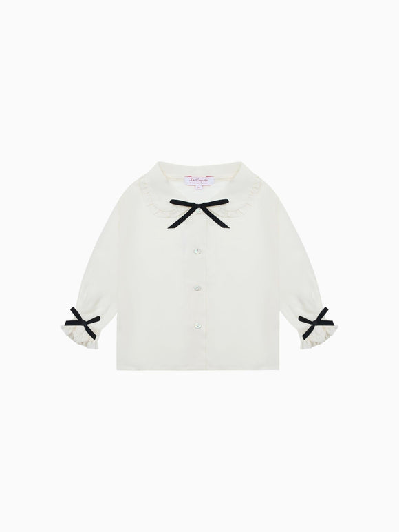 Ivory Betty Long Sleeve Baby Girl Shirt