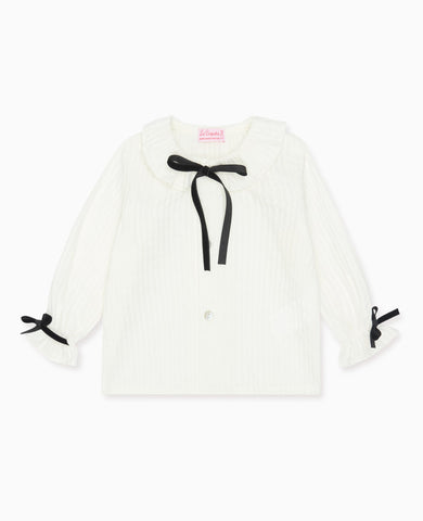 White Betty Long Sleeve Baby Girl Shirt