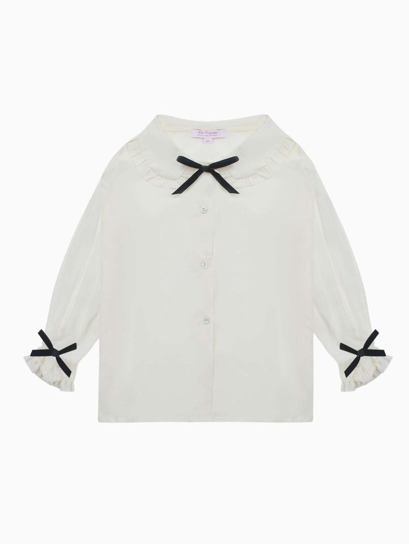 Ivory Betty Long Sleeve Girl Shirt