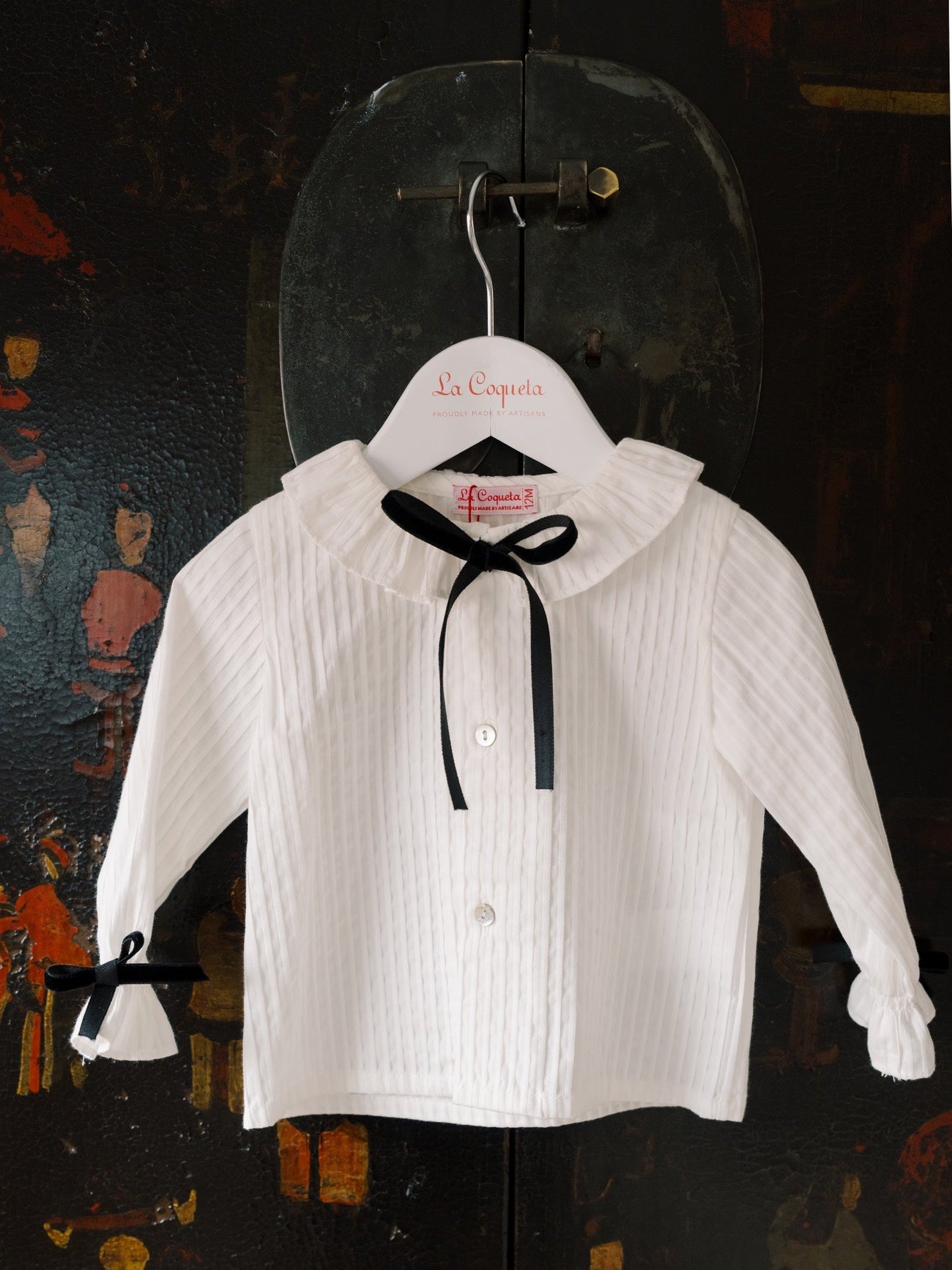 White Betty Long Sleeve Baby Girl Shirt